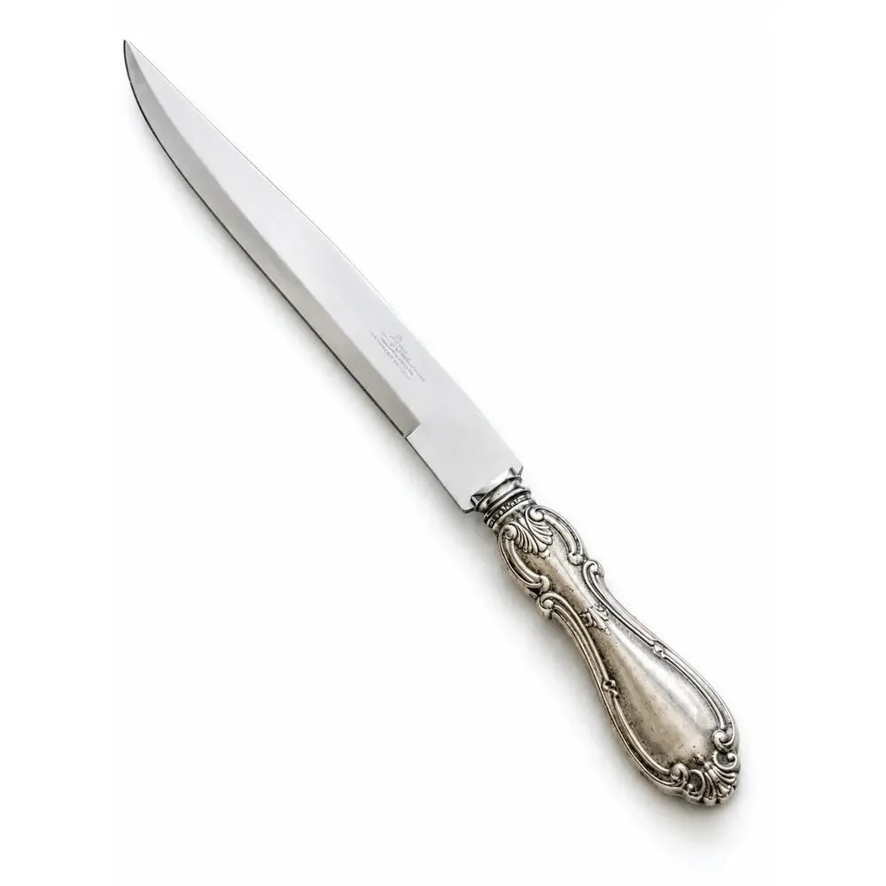 Sheffield French Provincial Sterling Silver Weighted Meat Carving Set Knife Fork